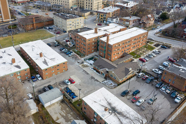 Aerial view of property